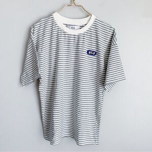 YTG Yitai men’s striped crewneck short sleeve shirt black white size small